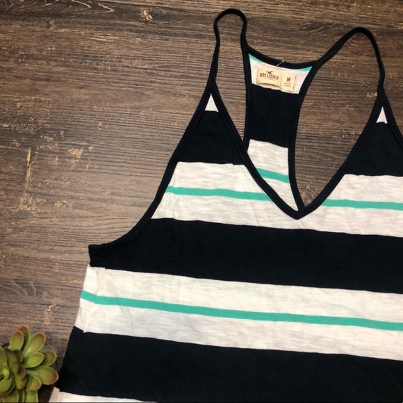 Hollister striped Navy & White Tank Size Medium - Picture 4 of 4
